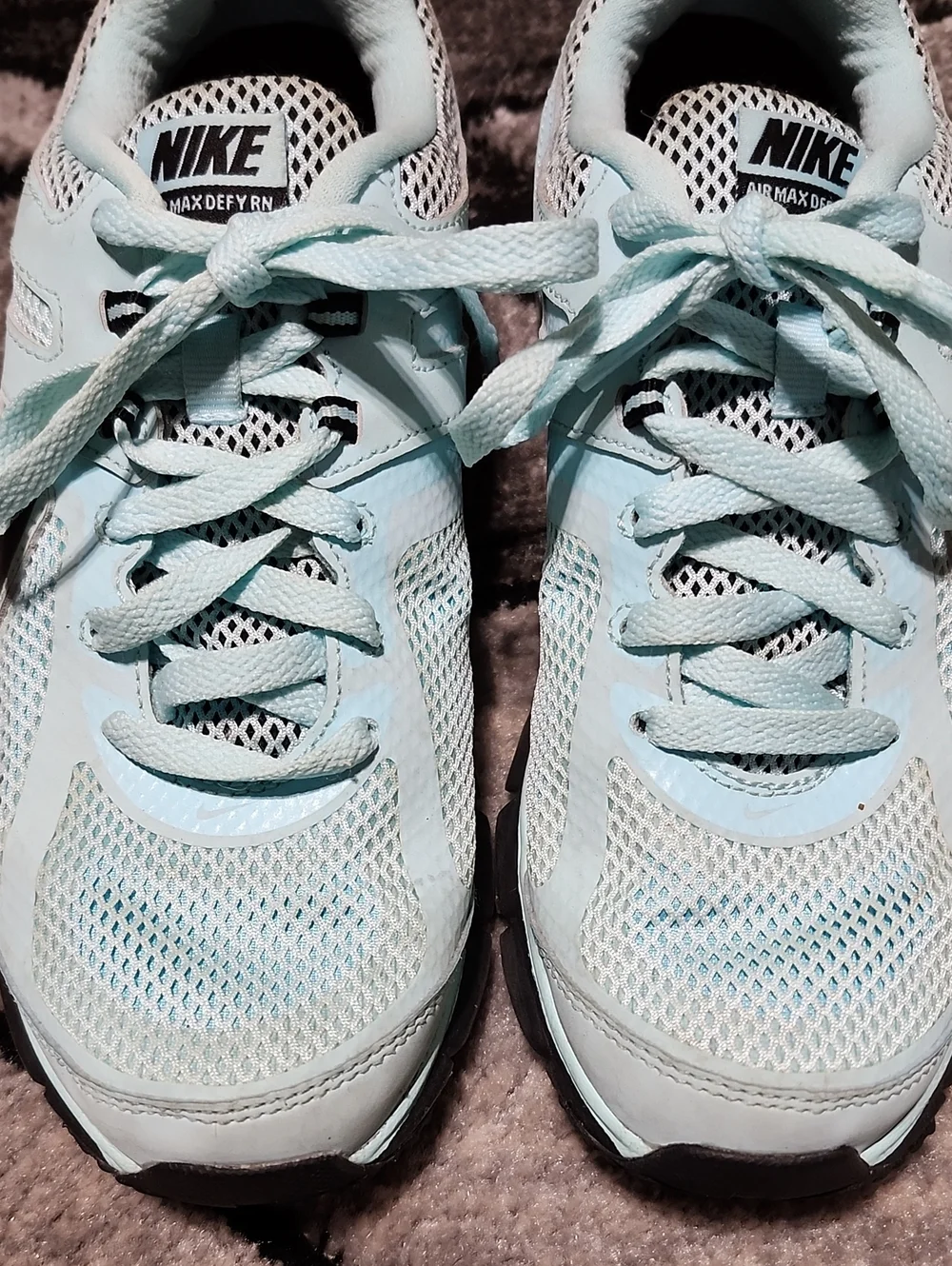 NIKE AIR MAX DEFY RN 2013 GLACIER ICE  BLUE BLACK SWOOSH ATHLETIC SHOES